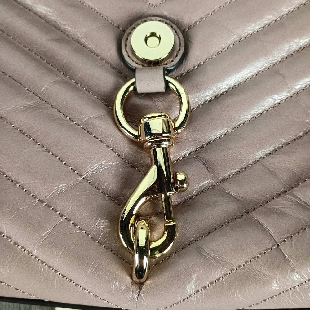 Rebecca Minkoff Edie Flap Pink/Taupe w/Gold - Picture 11 of 11